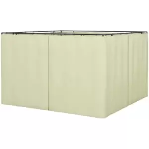 Image of Outsunny 4-Panel Replacement 3x3m Gazebo Sidewalls with Zipper - Beige
