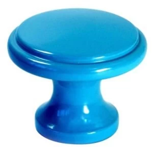 Image of BQ Blue Painted Round Furniture Knob Pack of 1