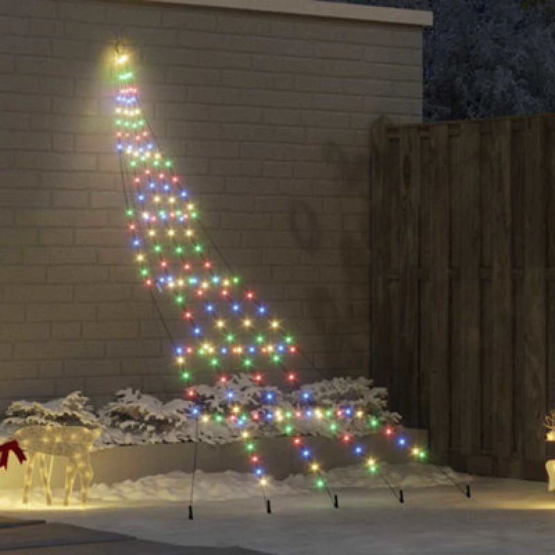 Image of Vidaxl LED Christmas Tree With Ground Spikes Multicolour 306cm Metal