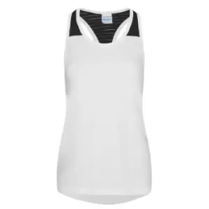 Image of AWDis Just Cool Womens/Ladies Girlie Smooth Workout Sleeveless Vest (S) (Arctic White)