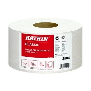 Image of Katrin Mini Jumbo Toilet Roll 2-Ply 61mm Core Refill Pack of 12 2504