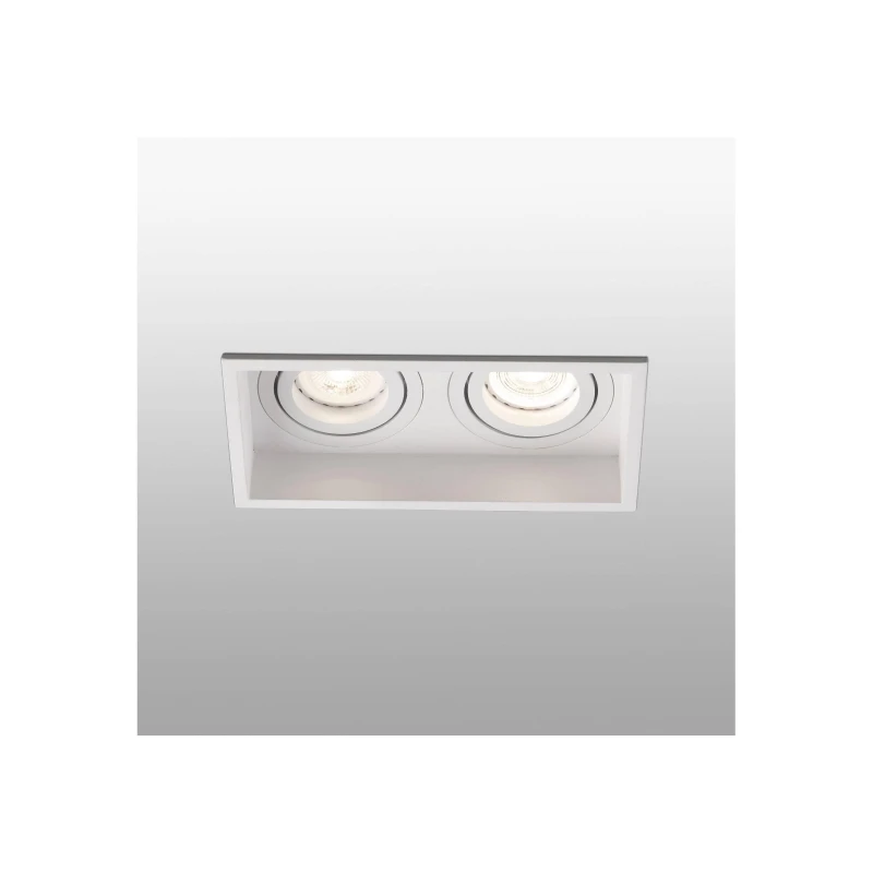 Image of Netlighting Hyde White Tiltable square recessed Downlight 2 Light GU10 White