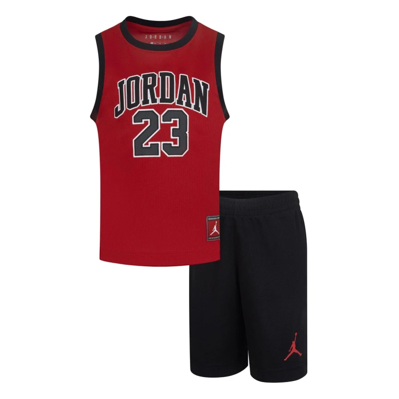Image of Air Jordan 2 Piece Vest Shirt Babies Red/Black male 6-7 Yrs