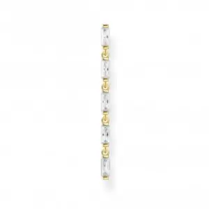 Image of Gold Plated Zirconia White Stones Single Earring H2184-414-14