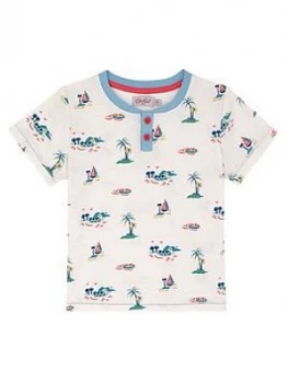 Image of Cath Kidston Boys Palm Short Sleeve T-Shirt - Stone