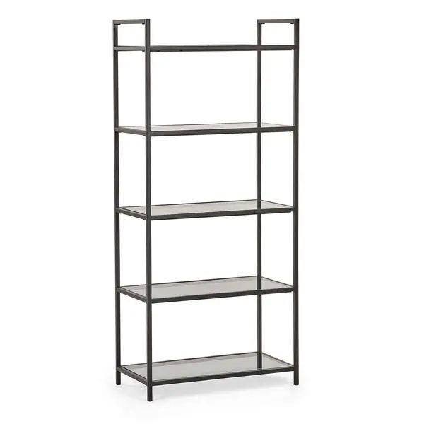 Image of Julian Bowen Chicago Tall Bookcase Smoked Glass CHI013