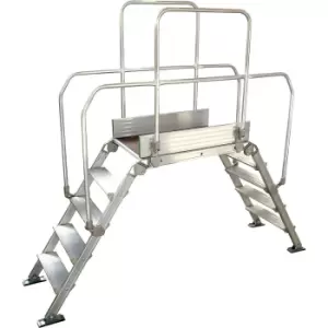 Image of Aluminium ladder bridging, overall max. load 200 kg, 5 steps, platform 900 x 530 mm