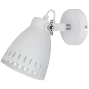 Image of Netlighting Industrial and Retro Wall Lamp White, Satin Nickel 1 Light with Whit