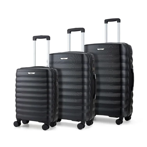 Image of Rock Luggage Luggage Berlin VXP4J Hardshell Black Suitcase 3Pcs Set