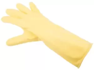Image of Marigold Yellow Latex Work Gloves, Size 8.5, Medium, 2 Gloves