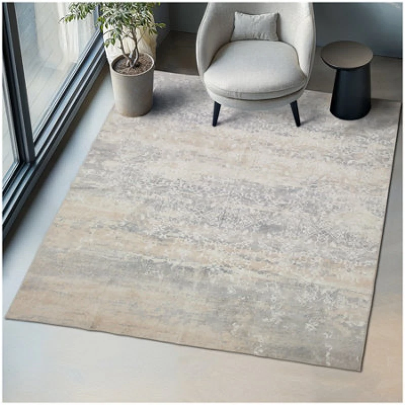 Image of Tectake Washable Rug Dalia - Various Sizes, Faded Pattern, Easy-Care Short Pile, Non-Slip 200 X 274cm - Beige