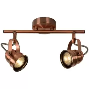 Image of Lucide CIGAL - Twin Ceiling Spotlight - LED - GU10 - 2x5W 2700K - Copper