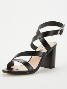 Image of Office Maroon Heeled Sandal - Black