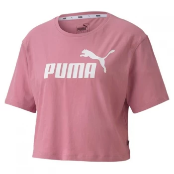 Image of Puma Essential Logo Crop T Shirt - Foxglove