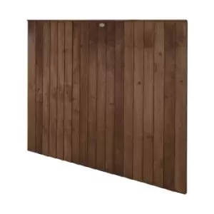 Image of Forest 6' x 5'6 Brown Pressure Treated Vertical Closeboard Fence Panel (1.83m x 1.69m) - Dark Brown