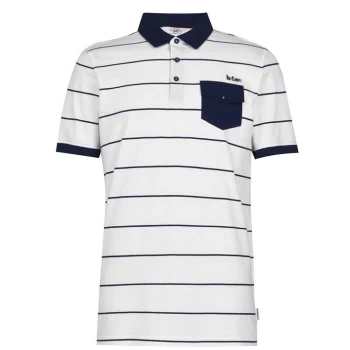 Image of Lee Cooper Stripe Polo Mens - White