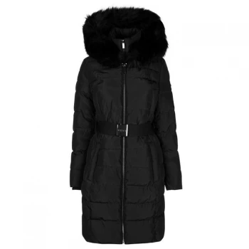 Image of DKNY Belt Puffer Jacket - Black