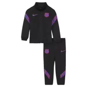 Image of 2021-2022 Barcelona Strike Tracksuit (Black) - Little Boys