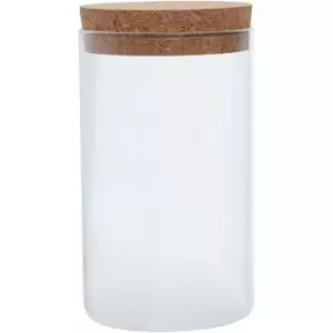 Image of Premier Housewares - Small Round Clear Glass Jar Medium With Renewable Cork Lid For Storage Multipurpose Stylish Lightweight Removable Lid w10 x d10