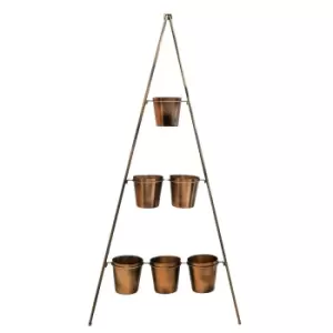 Image of Ivyline Metal Wall Plant Stand 148CM - Gold