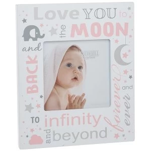 Image of Love You to Moon Baby Girl Frame 4x4