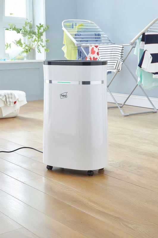 Image of Neo 25L Per Day Dehumidifier with 6L Water Tank LED Control Panel Continuous Drainage Laundry Drying 24 Hour Timer Overflow Protection White