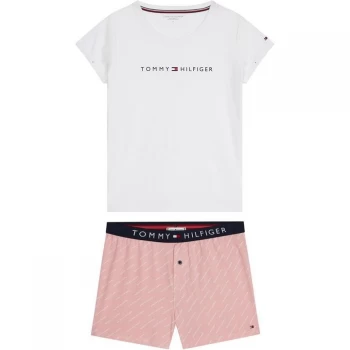 Image of Tommy Bodywear Original Short Pyjama Set - Wht/Ag/Mini/Log