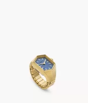 Image of Fossil Women Ring Watch Two-Hand Gold-Tone Stainless Steel