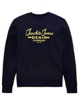 Image of Jack & Jones Boys Hero Logo Crew Sweat - Navy