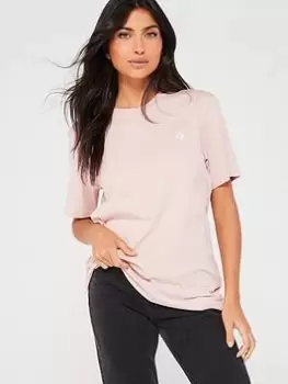 Image of Converse Classic Fit Left Chest Star Chev Emb Ss Tee, Pink, Size S, Women