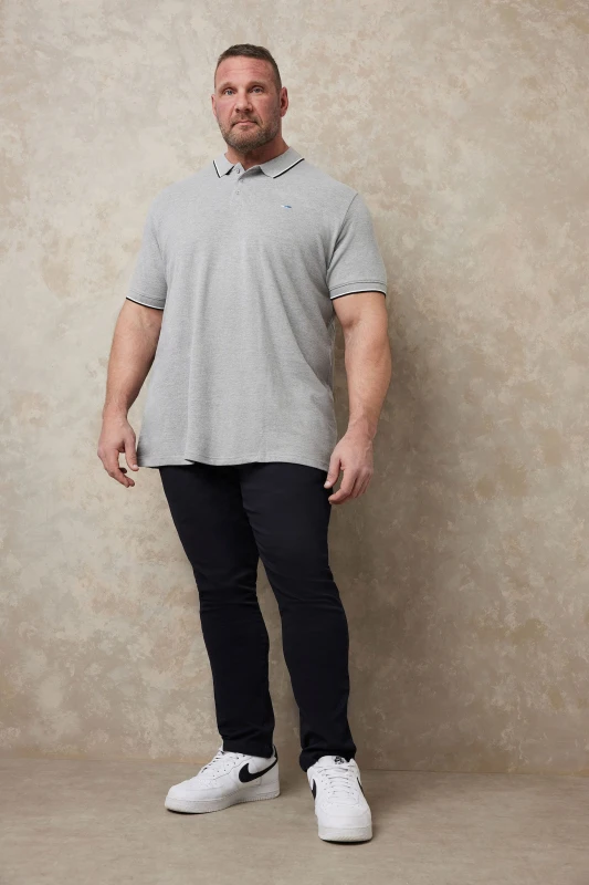 Image of BadRhino BadRhino Men Short Sleeve Polo Shirt in Grey Size: Medium Grey M Male 5057147734751