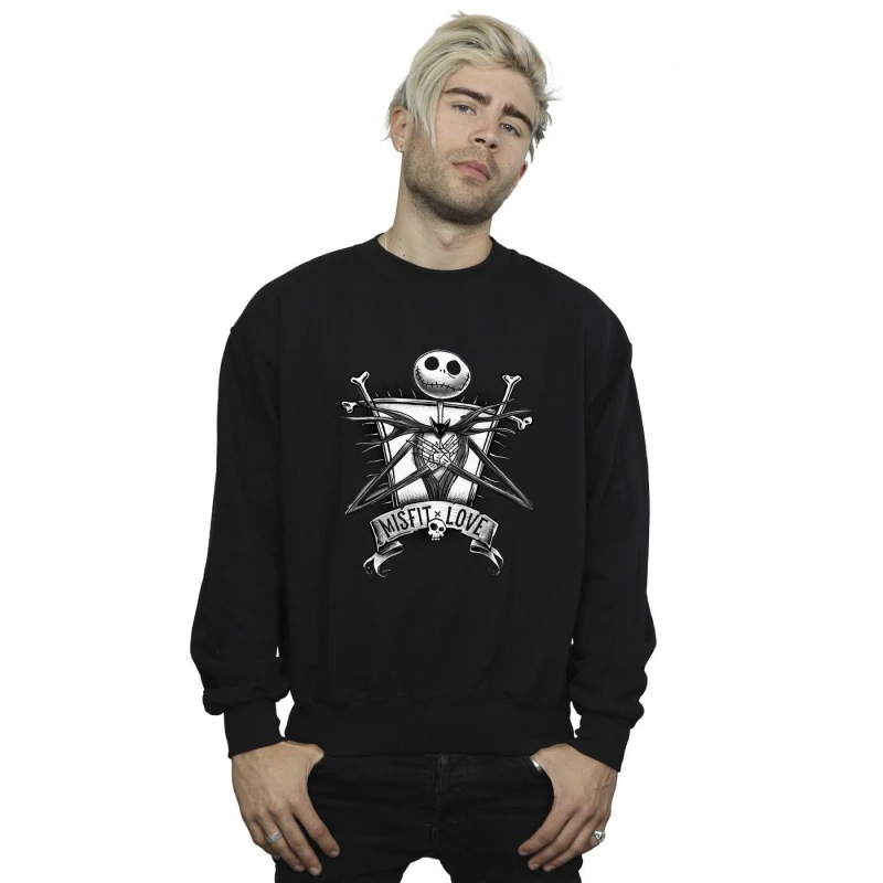 Image of Disney Men The Nightmare Before Christmas Misfits Love Sweatshirt in Black Size: Small Black S Male 5063153522466