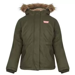 Image of Levis Fur Hood Parka Jacket - Green