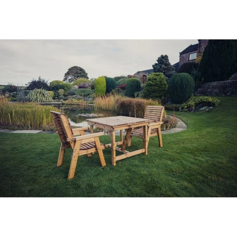 Image of Churnet Valley Garden Furniture Ltd Valley 2 Seat Bistro Set 2XC Table - Minimal Assembly Required in Brown Brown Unisex