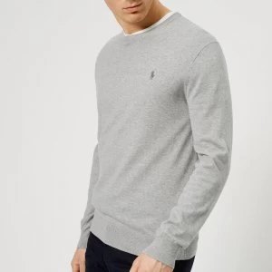 Image of Polo Ralph Lauren Mens Slim Fit Cotton Sweatshirt - Andover Heather - L - Grey