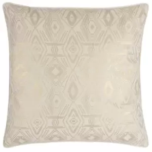 Image of Tayanna Metallic Velvet Cushion Ivory, Ivory / 50 x 50cm / Polyester Filled