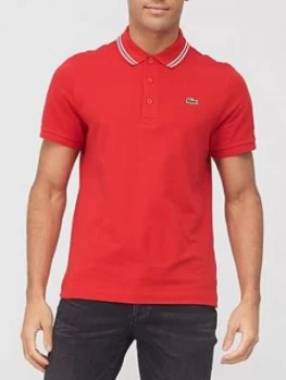 Image of Lacoste Sport Tipped Polo Shirt - Red