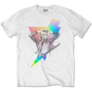 Image of David Bowie - Holographic Bolt Unisex Medium T-Shirt - White