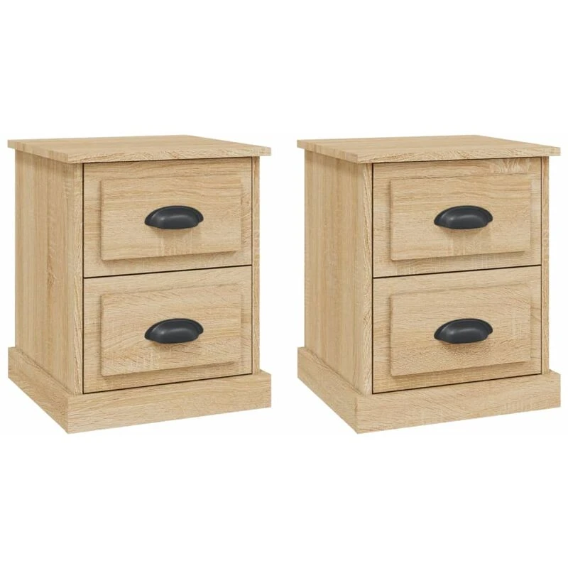 Image of VIDAXL Bedside Cabinets 2 pcs Sonoma Oak 39x39x47.5cm Engineered Wood Vidaxl 8720845790417