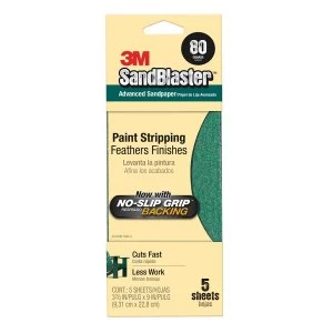 Image of Sandblaster 80-Grit No-Slip Grip Backing Sandpaper - 5 Pack