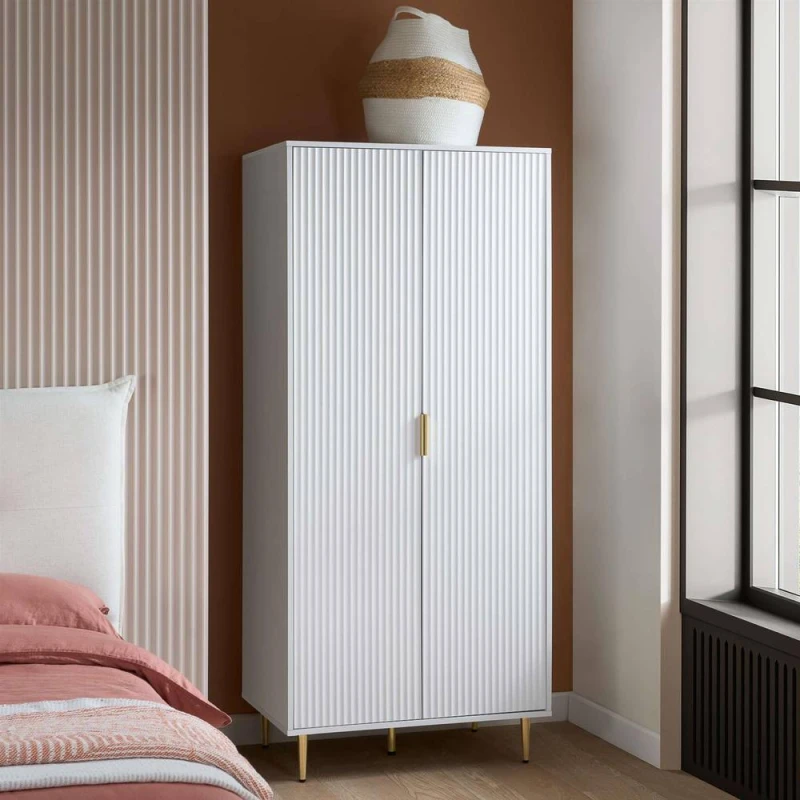 Image of Birlea Zara White 2 Door Double Wardrobe