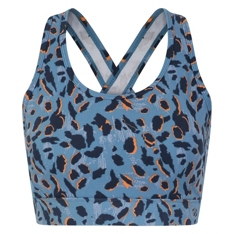 Image of Dare 2B Womens Swift II Sports Bra M - Bust 35-38' Niagara Blue Animal Print DWU407-HAN-M