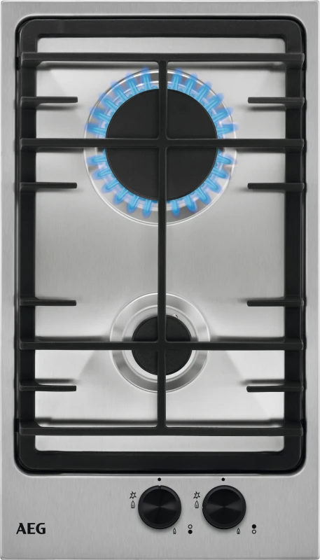 Image of AEG 30cm 2 Burner Domino Gas Hob - Stainless Steel HGX3220SM Stainless steel