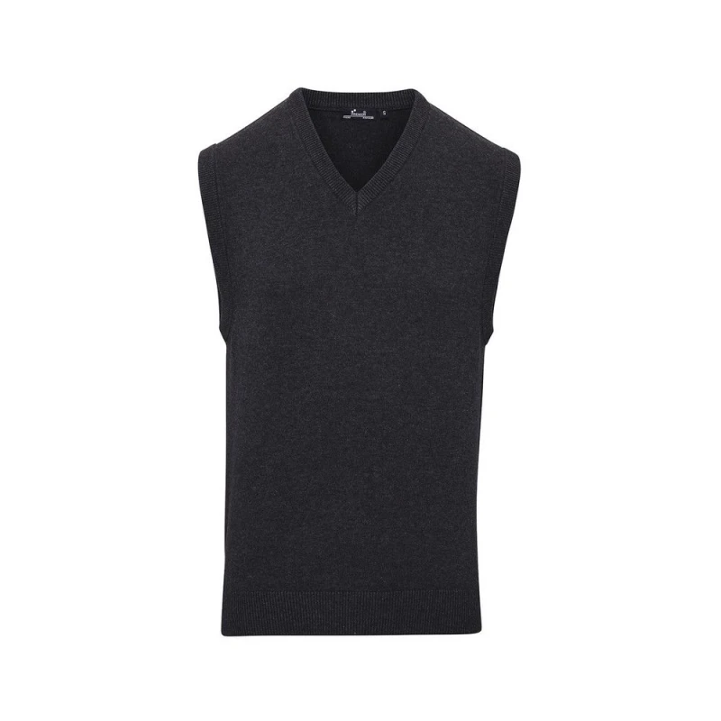 Image of Premier Premier Men Knitted Sleeveless Sweater Vest in Charcoal Size: Small Charcoal S Male 5063425958238