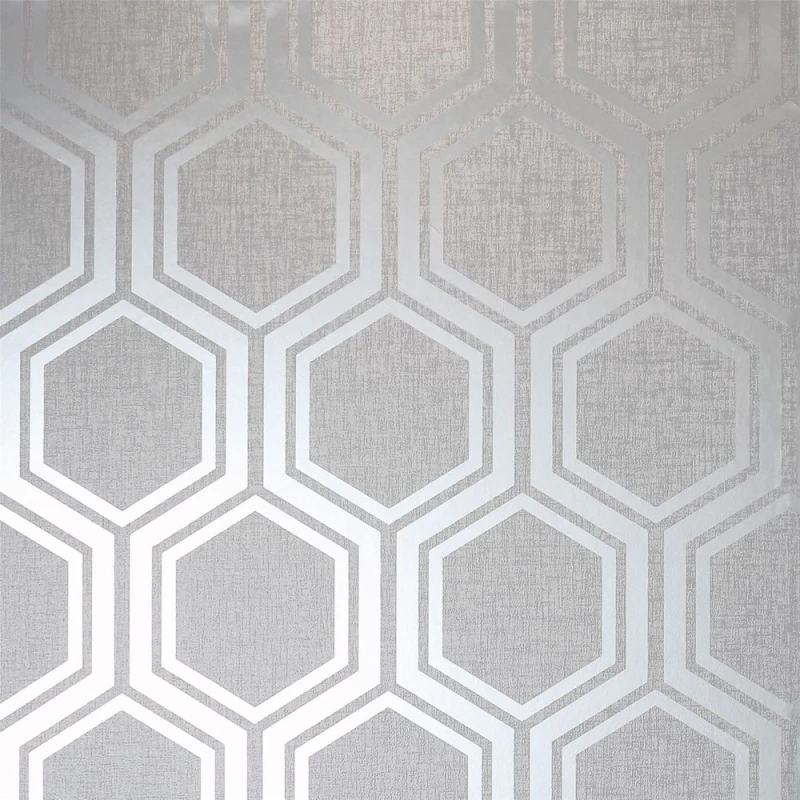Image of Arthouse Luxe Hexagon Wallpaper Silver