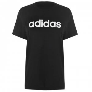 Image of adidas Womens Essentials Linear T-Shirt Loose - Black/White
