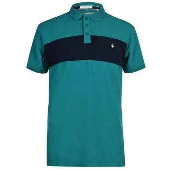 Image of Jack Wills Chagford Colour Block Polo - Dark Teal