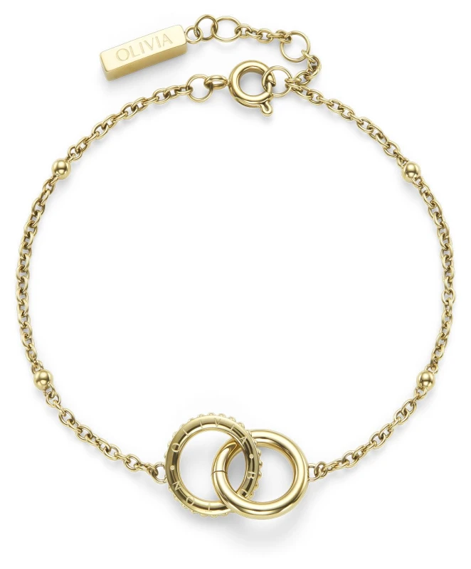 Image of Olivia Burton 24100315 Ladies Gold Amity Interlock Bracelet Jewellery