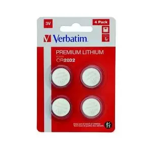 Image of Verbatim CR2032 3V Premium Lithium Battery Pack of 4 49533 VM49533