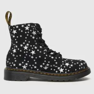 Image of Dr Martens Black & Silver 1460 Pascal Girls Junior Boots